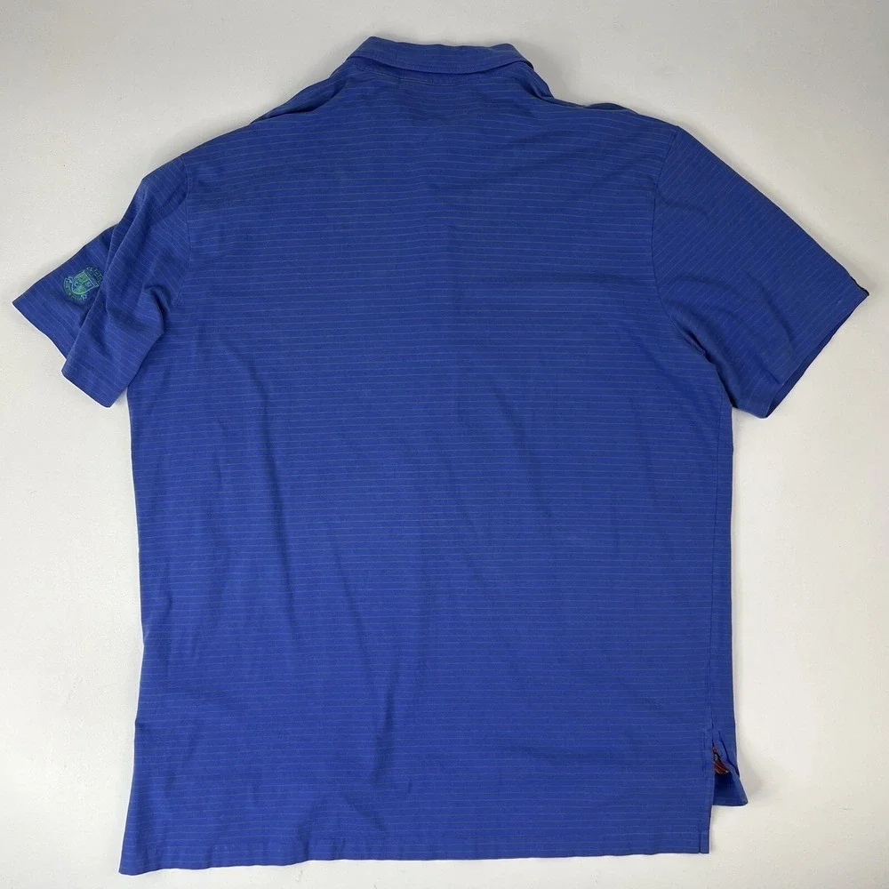 Polo Golf Ralph Lauren Blue w/ Green Stripe Stretch Lisle S/S Polo Shirt Mens XL